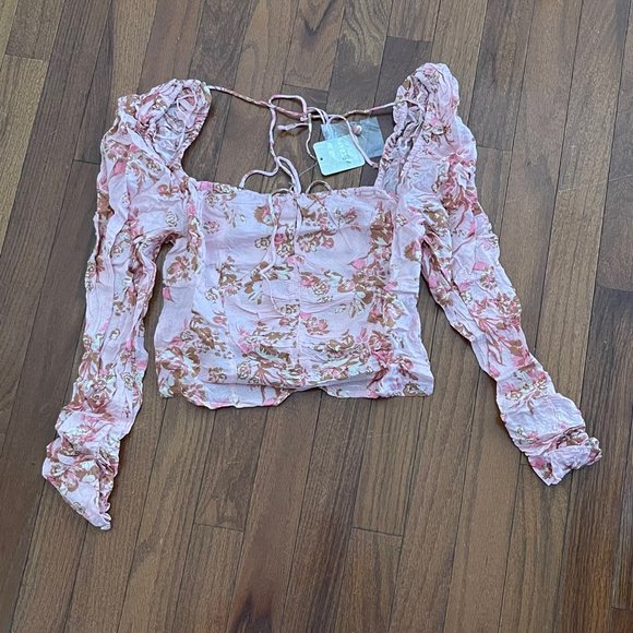 Free People Tops - New Free People Hilary Printed Top Pink Combo Size Small
